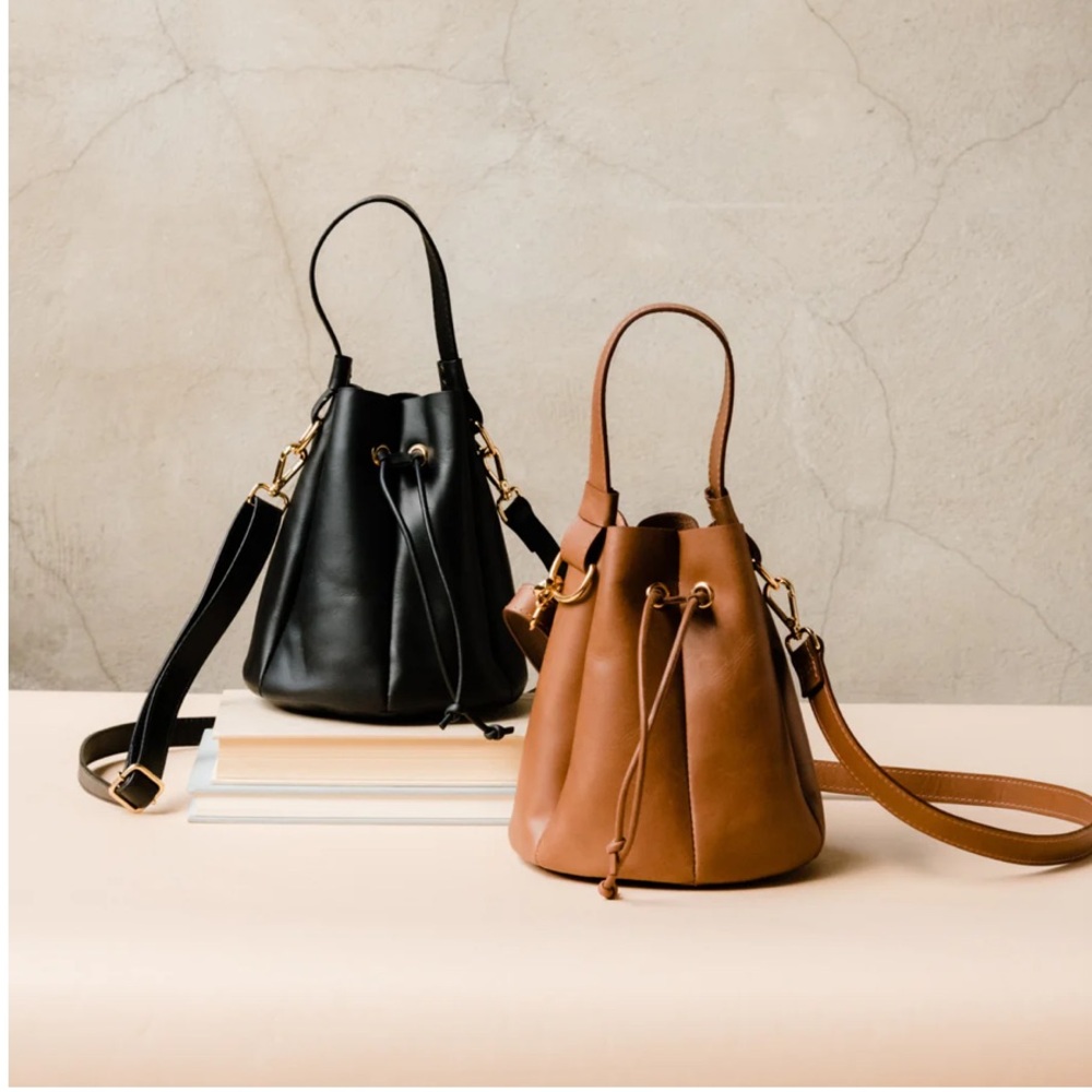 Able Blaire Bucket Bag - Black EUC